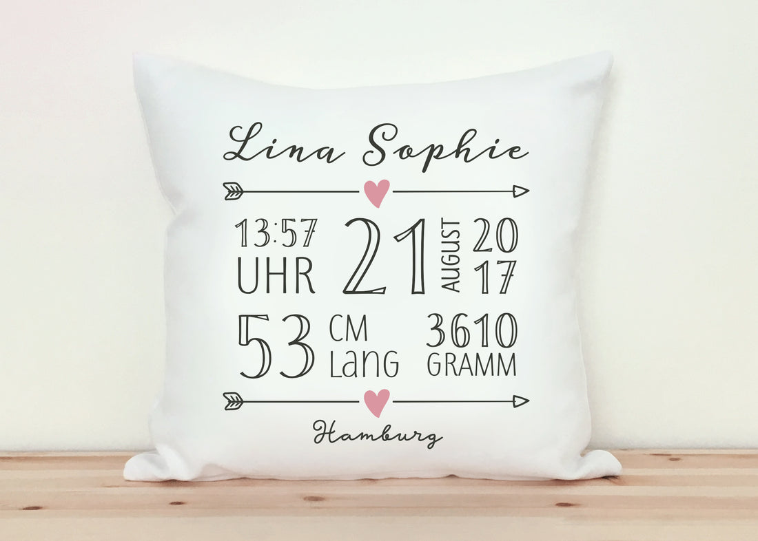 Babykissen mit Namen, Geschenke zur Geburt, Geburtsgeschenk, Babygeschenk, Taufgeschenk