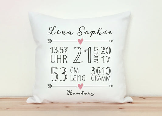 Babykissen mit Namen, Geschenke zur Geburt, Geburtsgeschenk, Babygeschenk, Taufgeschenk