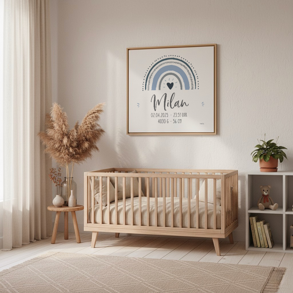 Geburtsdesign mit Namen & Daten | Boho – digitale Vorlage