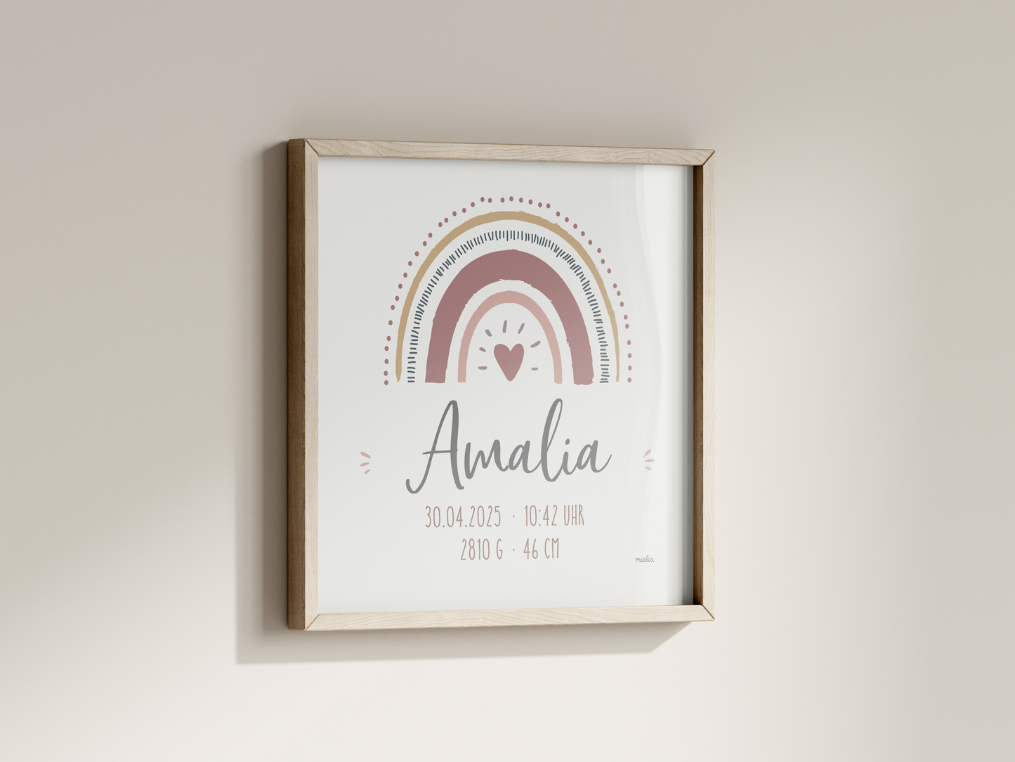 Geburtsdesign mit Namen & Daten | Boho – digitale Vorlage