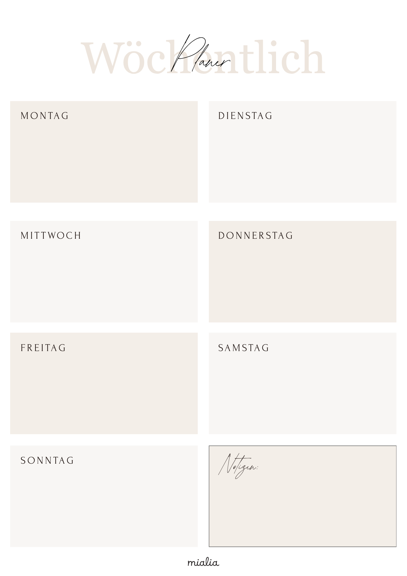 A4 Digital Planner 2026 auf Deutsch – Jahresplaner mit Wochenübersicht, Zielen & Dankbarkeit | Sofortiger Download