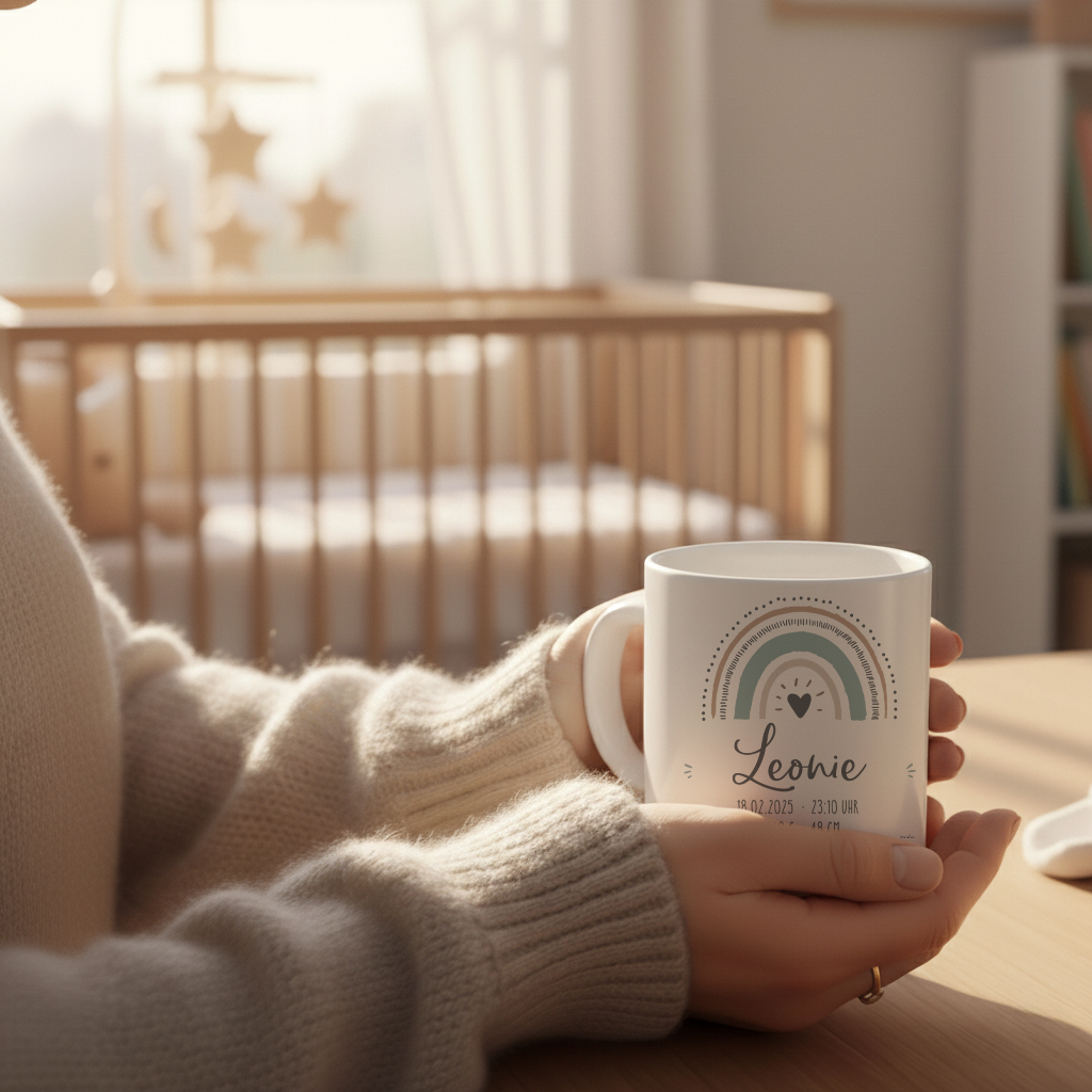 Geburtsdesign mit Namen & Daten | Boho – digitale Vorlage